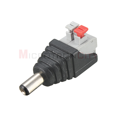 Male DC Power Plug to Spring Terminal Adapter